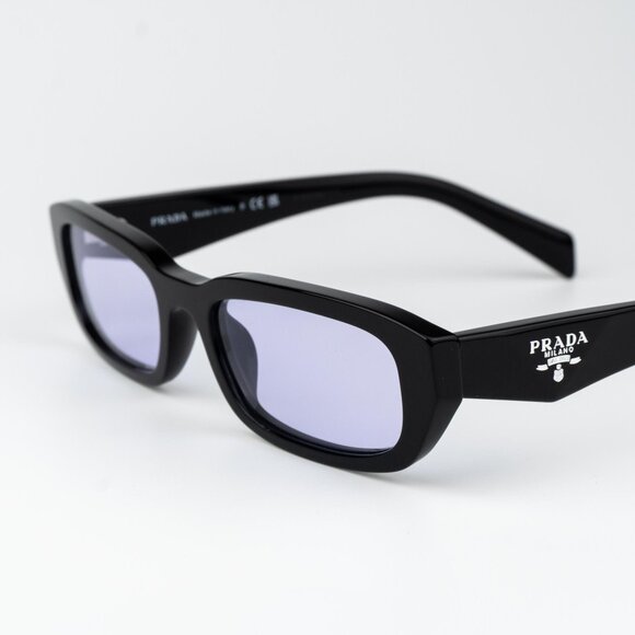 Prada Women Sunglasses Black Violet Rectangle PRB06S 16K40J NEW AUTHENTIC - Picture 4 of 11